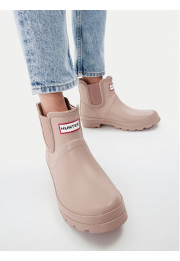 Hunter Kalosze HFW-001 Różowy. Kolor: różowy. Materiał: syntetyk, kauczuk