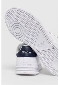 Polo Ralph Lauren Buty skórzane kolor biały. Nosek buta: okrągły. Zapięcie: sznurówki. Kolor: biały. Materiał: skóra