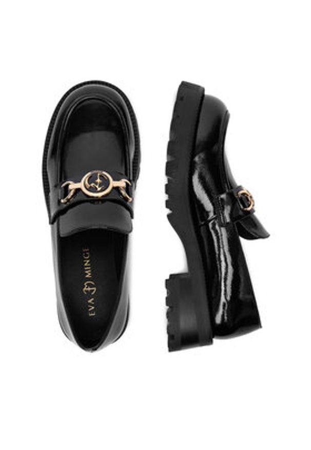 Eva Minge Loafersy EO-MOCCA-01 Czarny. Kolor: czarny. Materiał: skóra