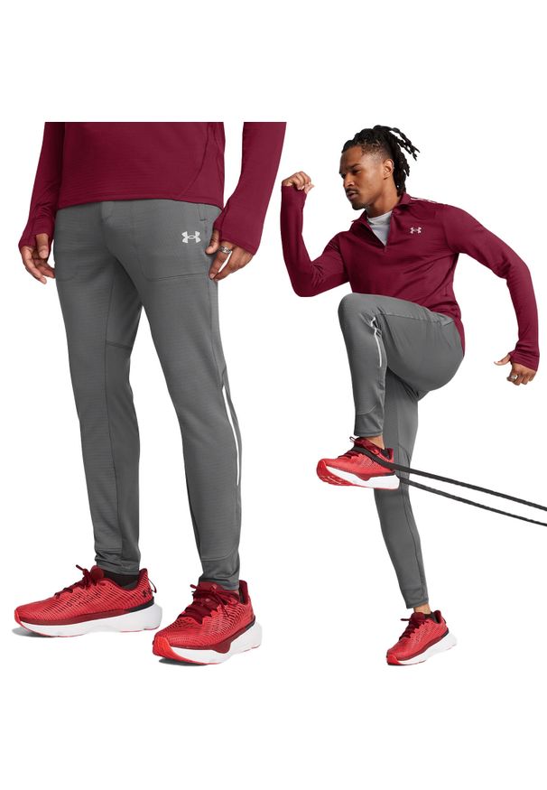Spodnie treningowe męskie Under Armour wygodne dresowe do ćwiczeń. Kolor: szary. Materiał: dresówka