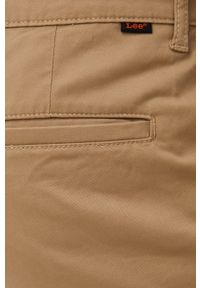 Lee spodnie męskie kolor beżowy w fasonie chinos. Kolor: beżowy. Materiał: tkanina, bawełna. Wzór: gładki