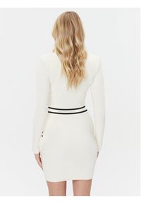 Elisabetta Franchi Sukienka dzianinowa AM-02S-36E2-V520 Écru Slim Fit. Materiał: dzianina, wiskoza #3