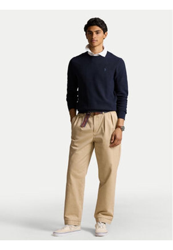 Polo Ralph Lauren Sweter 710918163001 Granatowy Regular Fit. Typ kołnierza: polo. Kolor: niebieski. Materiał: bawełna