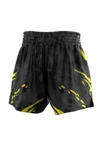 Spodenki Muay Thai męskie EXTREME HOBBY BLACK PANTHER. Kolor: czarny, żółty, wielokolorowy. Materiał: poliester