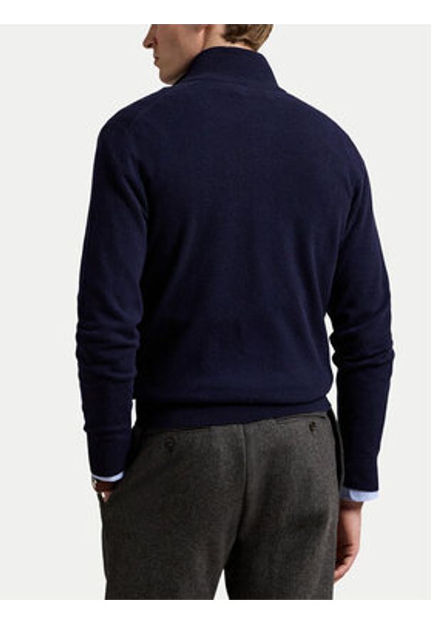 Polo Ralph Lauren Sweter 710876756001 Granatowy Regular Fit. Typ kołnierza: polo. Kolor: niebieski. Materiał: wełna