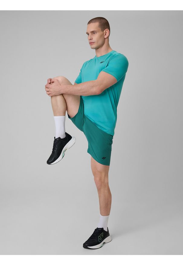 4f - 4F Spodenki treningowe szybkoschnące męskie - zielone XL. Kolor: zielony. Materiał: materiał. Sport: fitness, bieganie