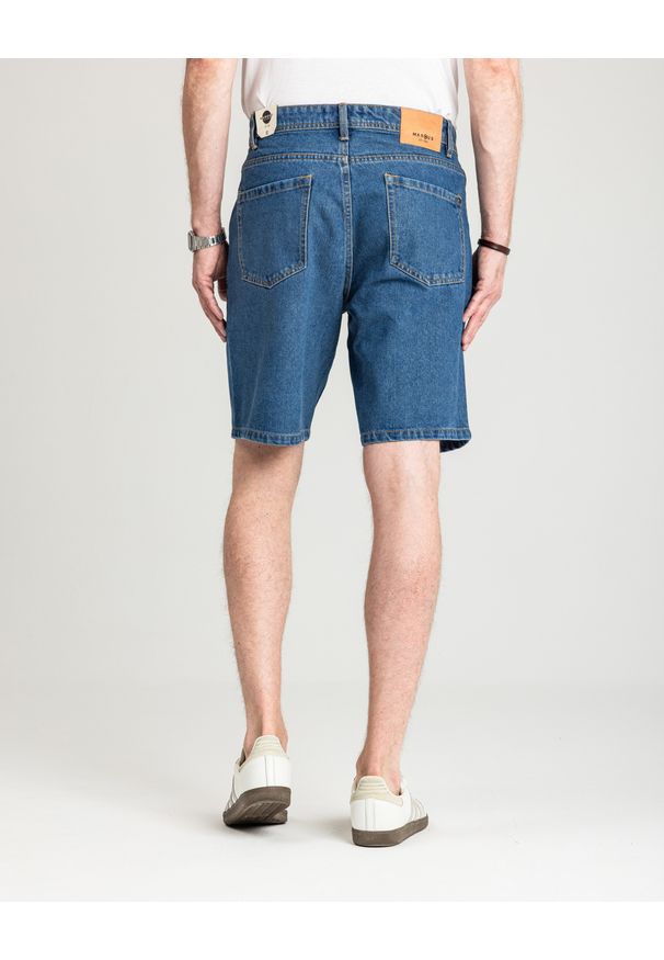 MARCUS - Męskie Spodenki Jeansowe Marcus Justin 2239 Shorts Med. Blue Wash 2-7000168. Materiał: jeans