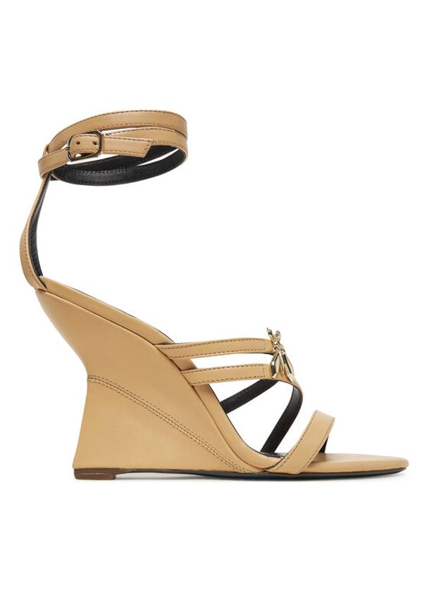 Patrizia Pepe Sandały 2X0043/L048 Beżowy. Kolor: beżowy. Materiał: skóra