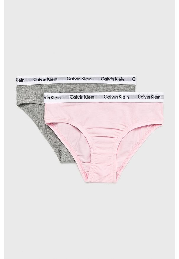 Calvin Klein Underwear - Figi dziecięce (2-pack). Kolor: szary. Materiał: bawełna, dzianina, elastan. Wzór: gładki