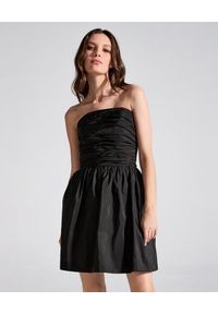 LA MANIA - Czarna sukienka bez ramiączek Taos. Kolor: czarny. Materiał: jedwab. Długość rękawa: bez ramiączek. Długość: mini