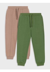Sinsay - Spodnie loose 2 pack - brązowy. Kolor: brązowy