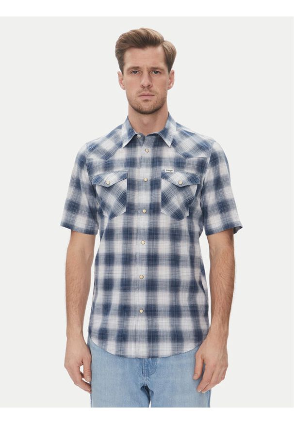 Wrangler Koszula Western 112362381 Niebieski Regular Fit. Kolor: niebieski. Materiał: bawełna