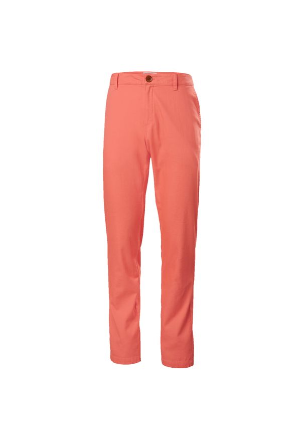 Damskie spodnie o regularnym kroju Helly Hansen Dock chinos. Kolor: czerwony. Długość: długie