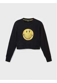 Desigual Bluza SMILEY 22WWSK35 Czarny Relaxed Fit. Kolor: czarny. Materiał: bawełna #3