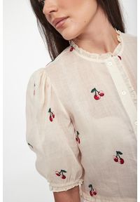 Twinset Milano - Koszula damska z haftem czereśni TWINSET. Wzór: haft #2
