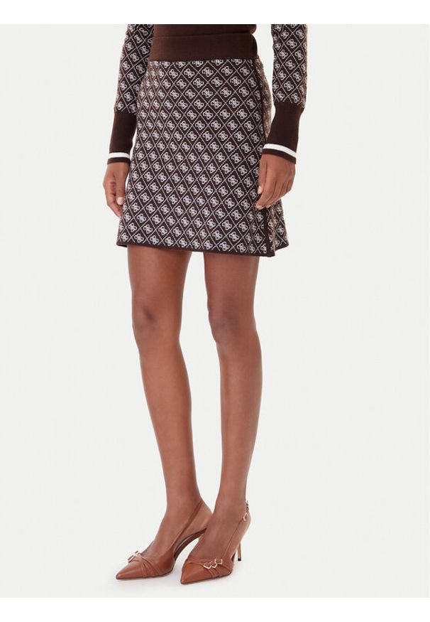 Guess Spódnica ołówkowa W5BD81 Z3JD2 Brązowy Slim Fit. Kolor: brązowy. Materiał: syntetyk