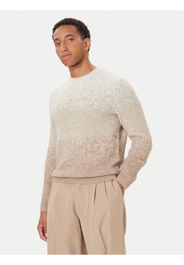 Guess Sweter M5BR39 Z0932 Beżowy jasny Regular Fit. Kolor: beżowy. Materiał: syntetyk