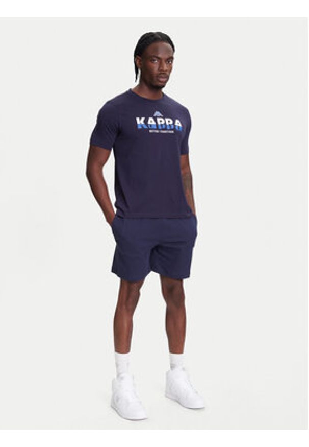 Kappa Szorty materiałowe Logo Korpo Cabas 303HZE0 Granatowy Regular Fit. Kolor: niebieski. Materiał: bawełna