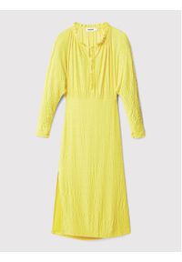 Desigual Sukienka codzienna Bolonia 22WWVW68 Żółty Slim Fit. Okazja: na co dzień. Kolor: żółty. Materiał: wiskoza. Typ sukienki: proste. Styl: casual