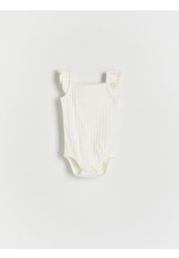 Reserved - Body z falbankami - złamana biel. Materiał: bawełna