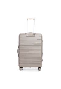 Wittchen - Duża walizka z polipropylenu z błyszczącymi paskami beżowa. Kolor: beżowy. Wzór: paski, aplikacja. Styl: elegancki #6