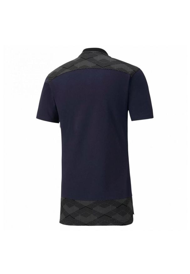 Puma - Koszulka Polo Męska Logo Sportowa. Typ kołnierza: polo. Kolor: niebieski. Sport: turystyka piesza