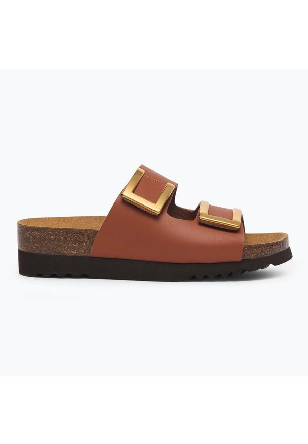 Klapki damskie Scholl Monterey 2 Straps Ad Med. Kolor: brązowy