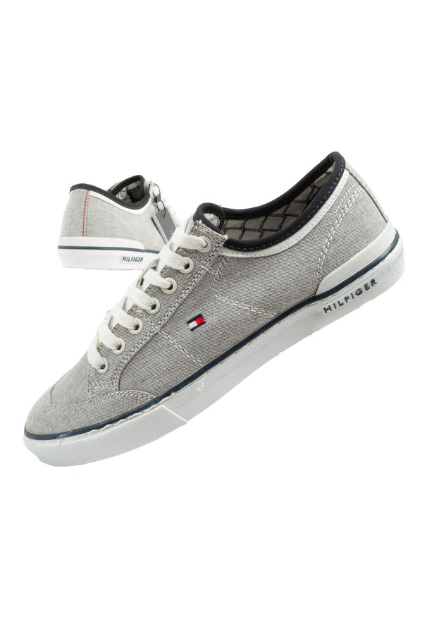 TOMMY HILFIGER - Buty sportowe trampki do chodzenia męskie Tommy Hilfiger. Kolor: szary. Sport: turystyka piesza