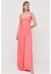 Marciano Guess kombinezon kolor pomarańczowy z dekoltem w szpic. Kolor: pomarańczowy. Materiał: tkanina #4