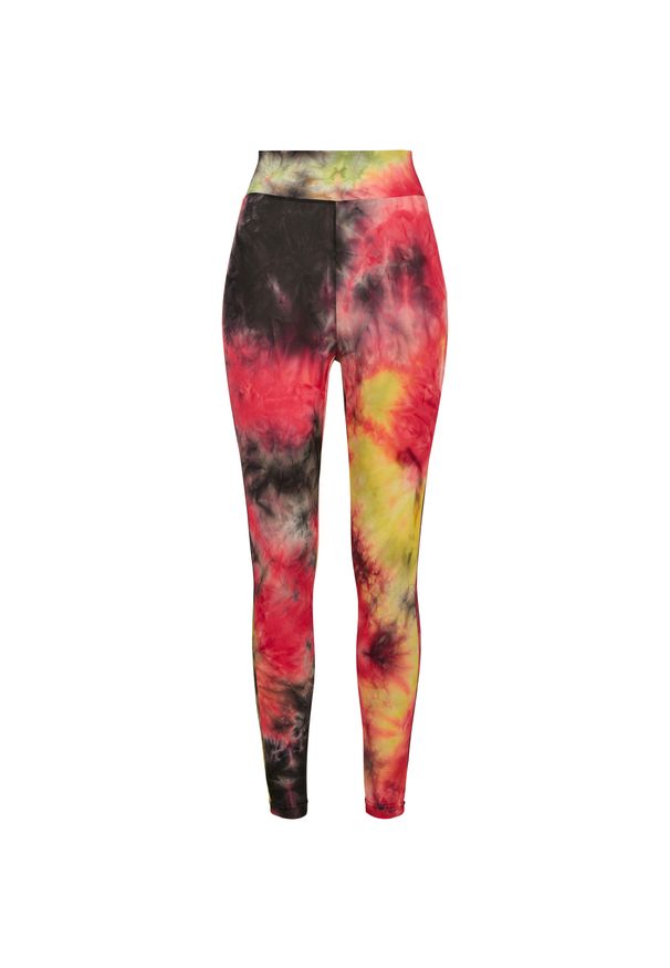 Damskie legginsy Urban Classics tie dye high waist. Stan: podwyższony. Kolor: czarny, różowy, wielokolorowy