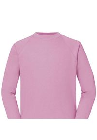 FRUIT OF THE LOOM - Męska Klasyczna Bluza Raglanowa. Kolor: różowy. Długość rękawa: raglanowy rękaw