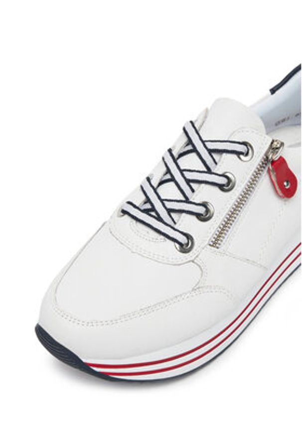 Remonte Sneakersy D1312-82 Biały. Kolor: biały. Materiał: skóra