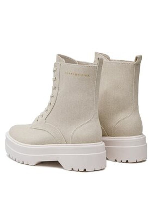 TOMMY HILFIGER - Tommy Hilfiger Trapery Feminine Essential Canvas FW0FW07357 Beżowy. Kolor: beżowy. Materiał: materiał