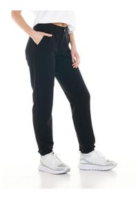 LEONE 1947 APPAREL - Damskie joggery Cristal Shine. Kolor: czarny. Materiał: tkanina. Sport: fitness
