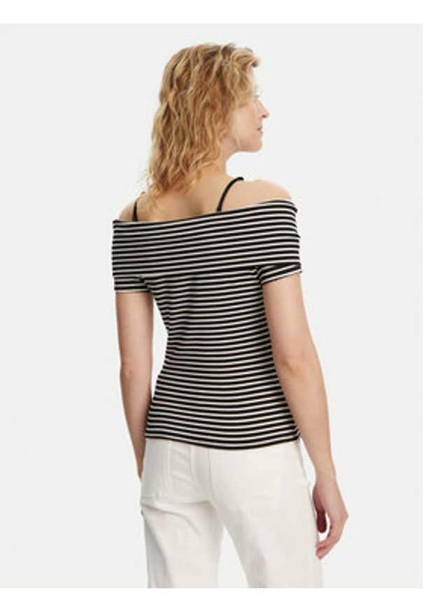 Morgan Bluzka 241-DROPEZ Czarny Slim Fit. Kolor: czarny. Materiał: wiskoza