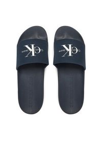 Calvin Klein Jeans Klapki Slide Monogram Cv YM0YM01271 Granatowy. Kolor: niebieski. Materiał: materiał #4