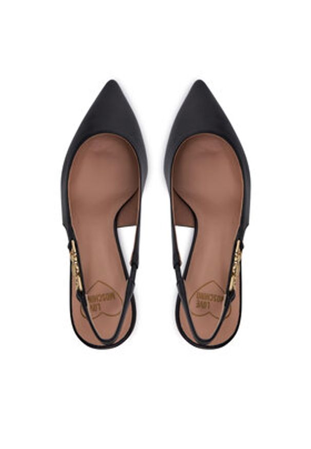 Love Moschino - LOVE MOSCHINO Sandały JA10487G0LIA0000 Czarny. Kolor: czarny. Materiał: skóra