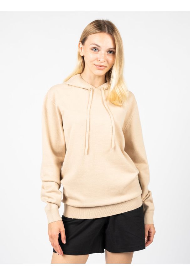 Silvian Heach Sweter "Drage" | PGA22103MA | Drage | Kobieta | Beżowy. Okazja: na co dzień. Typ kołnierza: kaptur. Kolor: beżowy. Materiał: nylon, wiskoza, poliester. Styl: casual