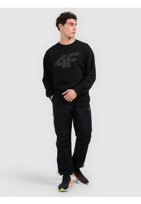 4f - 4F Bluza dresowa nierozpinana bez kaptura męska - czarna L. Okazja: na co dzień. Typ kołnierza: bez kaptura. Kolor: czarny. Materiał: dresówka. Styl: casual #2