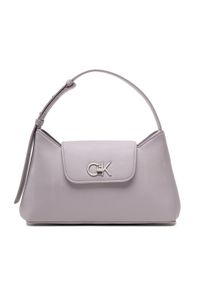 Calvin Klein Torebka Re-Lock Shoulder Bag Md K60K610769 Fioletowy. Kolor: fioletowy. Materiał: skórzane