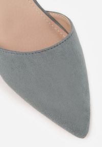 Born2be - Zielone Czółenka na Obcasie Vices ze Skórzaną Wkładką i Ozdobnym Paskiem Nurisella. Okazja: na co dzień. Zapięcie: pasek. Kolor: zielony. Materiał: skóra. Obcas: na obcasie. Styl: casual, klasyczny. Wysokość obcasa: średni #5