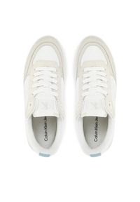 Calvin Klein Jeans Sneakersy Bold Flatf Low Lace Mix YW0YW01742 Biały. Kolor: biały. Materiał: zamsz, skóra #4
