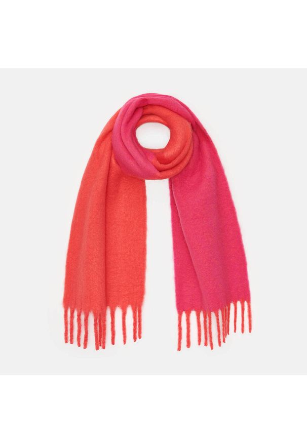 Mohito - Dwukolorowy szalik z frędzlami - Różowy. Kolor: różowy