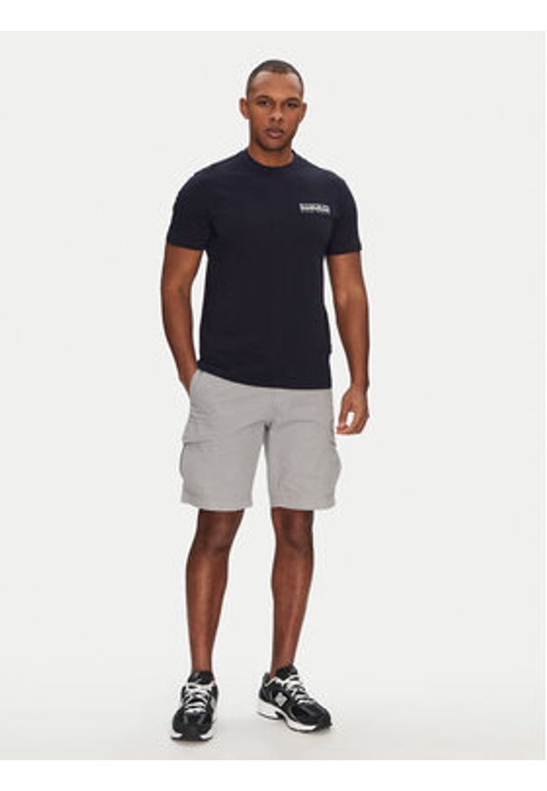 Napapijri T-Shirt S-Vignoni NP0A4ILX Granatowy Regular Fit. Kolor: niebieski. Materiał: bawełna