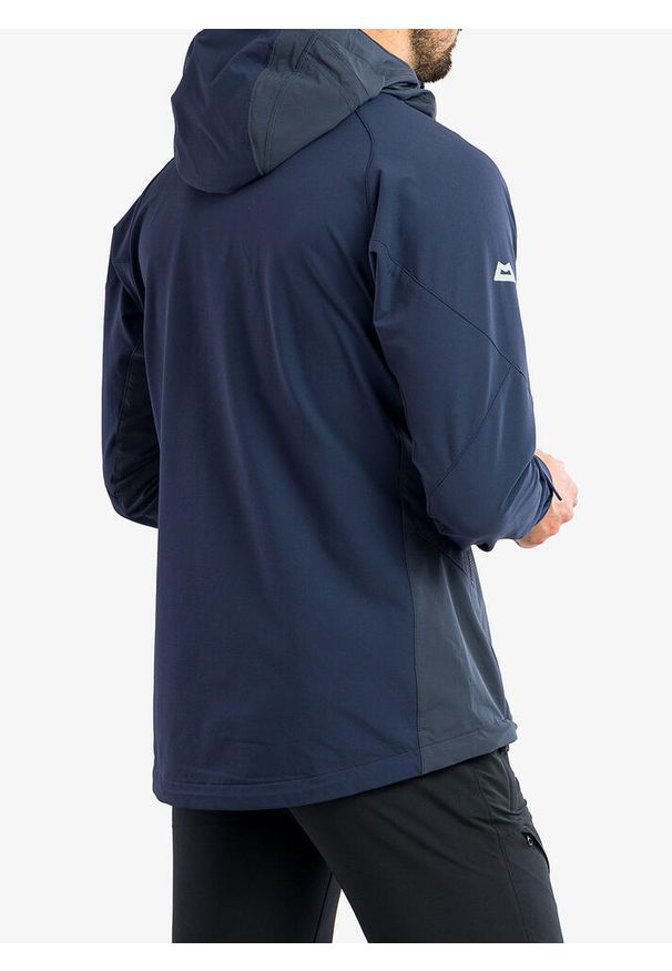 MOUNTAIN EQUIPMENT - Kurtka softshell męska Mountain Equipment Frontier Hooded Jacket. Kolor: niebieski. Materiał: softshell