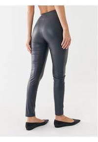 Max Mara Leisure Spodnie z imitacji skóry Zefir 23378601 Szary Slim Fit. Kolor: szary. Materiał: syntetyk #4