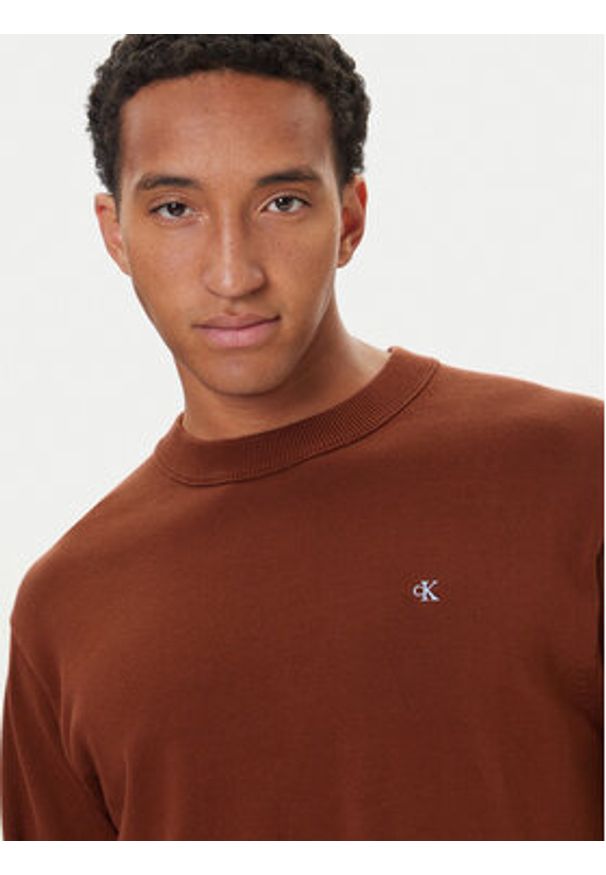 Calvin Klein Jeans Sweter LV04RC309G Czerwony Regular Fit. Kolor: czerwony. Materiał: bawełna