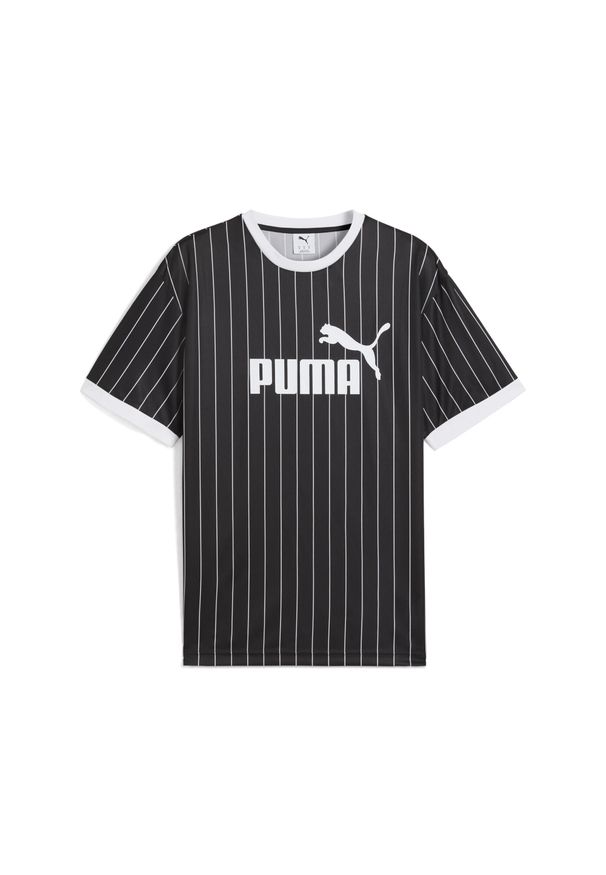 Puma - Męska koszulka Essentials w paski PUMA Black. Kolor: czarny. Wzór: paski. Sport: fitness