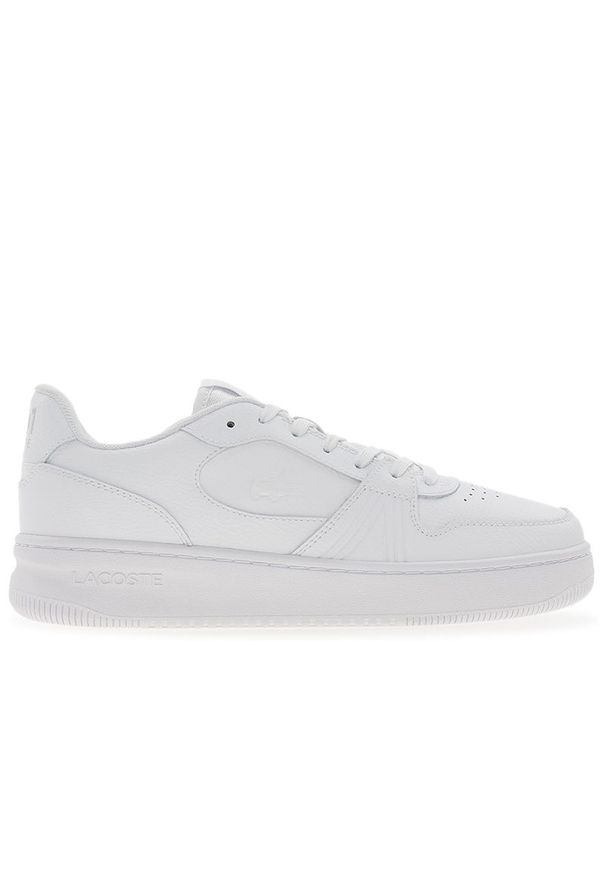 Buty Lacoste L001 Set 748SMA0097-21G - białe. Okazja: na co dzień. Zapięcie: sznurówki. Kolor: biały. Materiał: guma, skóra. Wzór: aplikacja