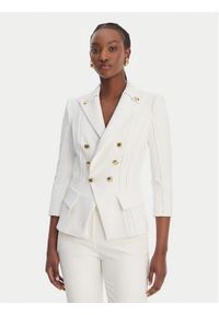 Elisabetta Franchi Marynarka GI-218-61E2-V780 Biały Regular Fit. Kolor: biały. Materiał: syntetyk #1